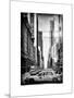 Instants of NY BW Series - Urban Scene with Yellow Taxis-Philippe Hugonnard-Mounted Art Print