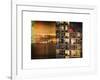 Instants of NY Series - Architecture and Building in Downtown Manhattan by Night-Philippe Hugonnard-Framed Art Print