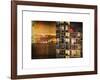 Instants of NY Series - Architecture and Building in Downtown Manhattan by Night-Philippe Hugonnard-Framed Art Print