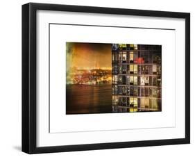 Instants of NY Series - Architecture and Building in Downtown Manhattan by Night-Philippe Hugonnard-Framed Art Print