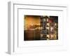 Instants of NY Series - Architecture and Building in Downtown Manhattan by Night-Philippe Hugonnard-Framed Art Print