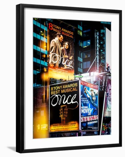 Instants of NY Series - Billboards Best Musicals on Broadway and Times Square at Night - Manhattan-Philippe Hugonnard-Framed Photographic Print