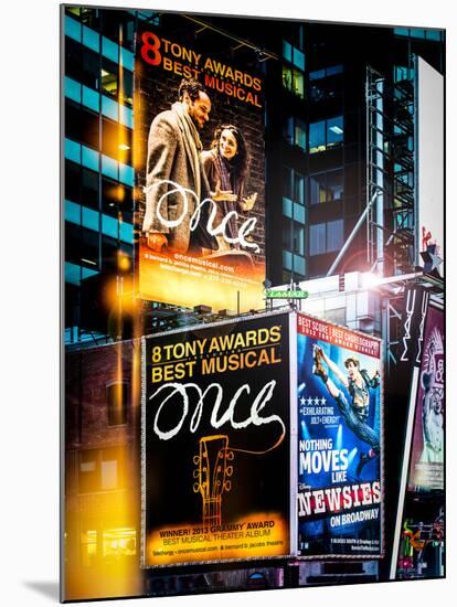 Instants of NY Series - Billboards Best Musicals on Broadway and Times Square at Night - Manhattan-Philippe Hugonnard-Mounted Photographic Print