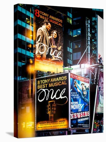 Instants of NY Series - Billboards Best Musicals on Broadway and Times Square at Night - Manhattan-Philippe Hugonnard-Stretched Canvas