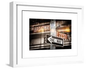 Instants of NY Series - Broadway Street Sign Manhattan-Philippe Hugonnard-Framed Art Print