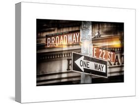 Instants of NY Series - Broadway Street Sign Manhattan-Philippe Hugonnard-Stretched Canvas