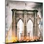 Instants of NY Series - Brooklyn Bridge View - Manhattan - New York City - United States - USA-Philippe Hugonnard-Mounted Photographic Print