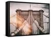 Instants of NY Series - Brooklyn Bridge View - Manhattan - New York City - United States - USA-Philippe Hugonnard-Framed Stretched Canvas