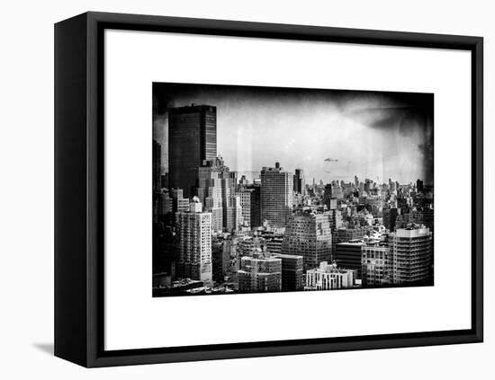 Instants of NY Series - Cityscape of Manhattan in Winter at Sunset-Philippe Hugonnard-Framed Stretched Canvas