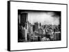 Instants of NY Series - Cityscape of Manhattan in Winter at Sunset-Philippe Hugonnard-Framed Stretched Canvas