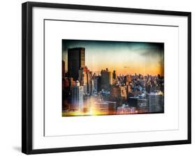 Instants of NY Series - Cityscape of Manhattan in Winter at Sunset-Philippe Hugonnard-Framed Art Print