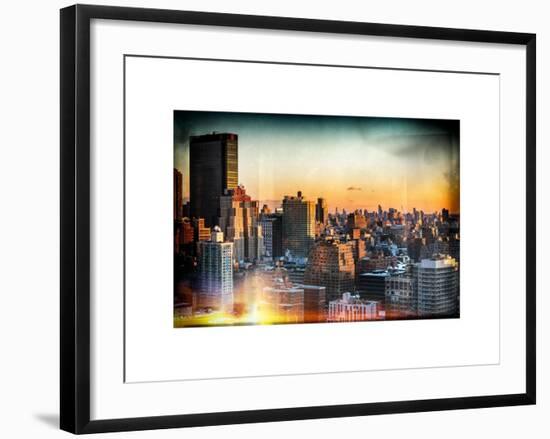 Instants of NY Series - Cityscape of Manhattan in Winter at Sunset-Philippe Hugonnard-Framed Art Print