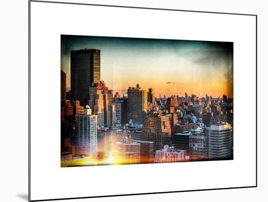 Instants of NY Series - Cityscape of Manhattan in Winter at Sunset-Philippe Hugonnard-Mounted Art Print