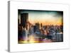 Instants of NY Series - Cityscape of Manhattan in Winter at Sunset-Philippe Hugonnard-Stretched Canvas