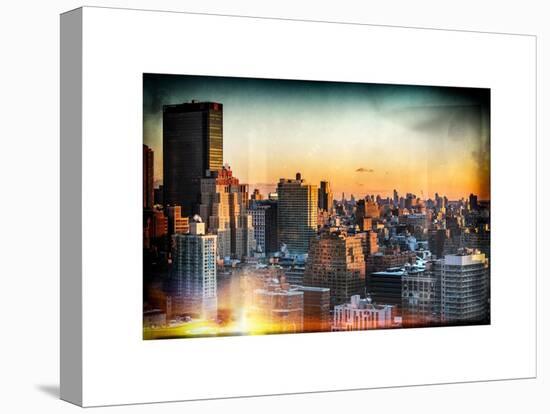 Instants of NY Series - Cityscape of Manhattan in Winter at Sunset-Philippe Hugonnard-Stretched Canvas