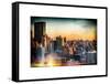 Instants of NY Series - Cityscape of Manhattan in Winter at Sunset-Philippe Hugonnard-Framed Stretched Canvas