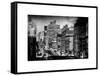 Instants of NY Series - Cityscape Snowy Winter in West Village with Yellow Taxi-Philippe Hugonnard-Framed Stretched Canvas