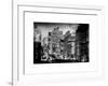 Instants of NY Series - Cityscape Snowy Winter in West Village with Yellow Taxi-Philippe Hugonnard-Framed Art Print