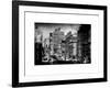 Instants of NY Series - Cityscape Snowy Winter in West Village with Yellow Taxi-Philippe Hugonnard-Framed Art Print