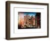 Instants of NY Series - Cityscape Snowy Winter in West Village with Yellow Taxi-Philippe Hugonnard-Framed Art Print