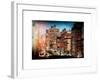 Instants of NY Series - Cityscape Snowy Winter in West Village with Yellow Taxi-Philippe Hugonnard-Framed Art Print