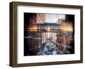 Instants of NY Series - Cityscape Snowy Winter in West Village-Philippe Hugonnard-Framed Art Print