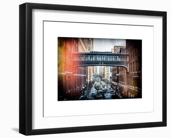 Instants of NY Series - Cityscape Snowy Winter in West Village-Philippe Hugonnard-Framed Art Print