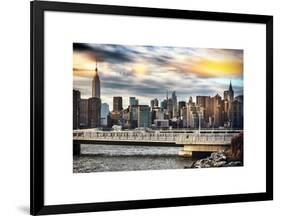 Instants of NY Series - Cityscape with the Chrysler Building and Empire State Building Views-Philippe Hugonnard-Framed Art Print