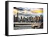 Instants of NY Series - Cityscape with the Chrysler Building and Empire State Building Views-Philippe Hugonnard-Framed Stretched Canvas