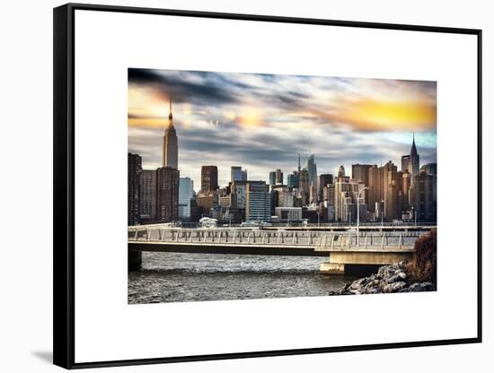 Instants of NY Series - Cityscape with the Chrysler Building and Empire State Building Views-Philippe Hugonnard-Framed Stretched Canvas