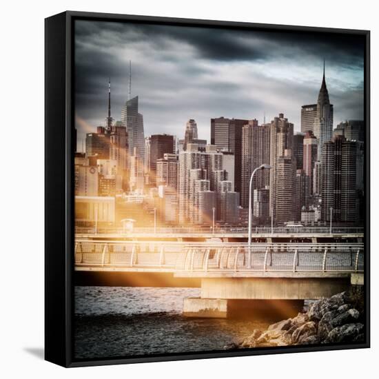 Instants of NY Series - Cityscape with the Chrysler Building-Philippe Hugonnard-Framed Stretched Canvas