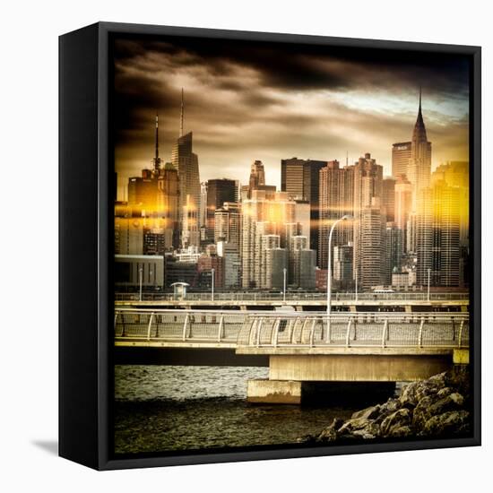 Instants of NY Series - Cityscape with the Chrysler Building-Philippe Hugonnard-Framed Stretched Canvas