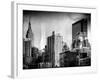 Instants of NY Series - Cityscape with the Empire State Building and the New Yorker Hotel-Philippe Hugonnard-Framed Photographic Print