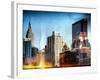 Instants of NY Series - Cityscape with the Empire State Building and the New Yorker Hotel-Philippe Hugonnard-Framed Photographic Print