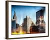 Instants of NY Series - Cityscape with the Empire State Building and the New Yorker Hotel-Philippe Hugonnard-Framed Photographic Print