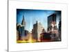 Instants of NY Series - Cityscape with the Empire State Building and the New Yorker Hotel-Philippe Hugonnard-Stretched Canvas