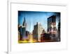 Instants of NY Series - Cityscape with the Empire State Building and the New Yorker Hotel-Philippe Hugonnard-Framed Art Print