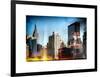 Instants of NY Series - Cityscape with the Empire State Building and the New Yorker Hotel-Philippe Hugonnard-Framed Art Print