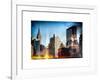 Instants of NY Series - Cityscape with the Empire State Building and the New Yorker Hotel-Philippe Hugonnard-Framed Art Print