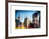 Instants of NY Series - Cityscape with the Empire State Building and the New Yorker Hotel-Philippe Hugonnard-Framed Art Print