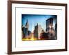 Instants of NY Series - Cityscape with the Empire State Building and the New Yorker Hotel-Philippe Hugonnard-Framed Art Print