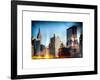 Instants of NY Series - Cityscape with the Empire State Building and the New Yorker Hotel-Philippe Hugonnard-Framed Art Print