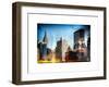 Instants of NY Series - Cityscape with the Empire State Building and the New Yorker Hotel-Philippe Hugonnard-Framed Art Print