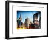 Instants of NY Series - Cityscape with the Empire State Building and the New Yorker Hotel-Philippe Hugonnard-Framed Art Print