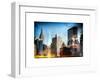 Instants of NY Series - Cityscape with the Empire State Building and the New Yorker Hotel-Philippe Hugonnard-Framed Art Print