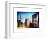 Instants of NY Series - Cityscape with the Empire State Building and the New Yorker Hotel-Philippe Hugonnard-Framed Art Print