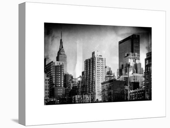 Instants of NY Series - Cityscape with the Empire State Building and the New Yorker Hotel-Philippe Hugonnard-Stretched Canvas