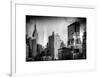 Instants of NY Series - Cityscape with the Empire State Building and the New Yorker Hotel-Philippe Hugonnard-Framed Art Print