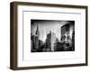 Instants of NY Series - Cityscape with the Empire State Building and the New Yorker Hotel-Philippe Hugonnard-Framed Art Print