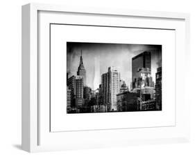 Instants of NY Series - Cityscape with the Empire State Building and the New Yorker Hotel-Philippe Hugonnard-Framed Art Print
